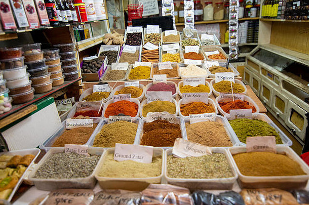 香料显示市场耶路撒冷集市