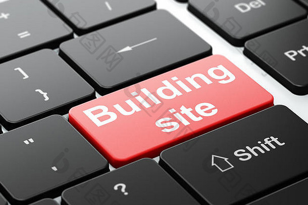 构建概念建筑网站电脑键盘背景