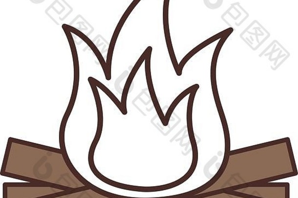 热温暖的篝火火焰木