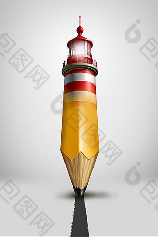 指导规划概念策划象征比喻业务建议胜利阵线金融方向导航铅笔形状的光房子灯塔灯塔显示成功
