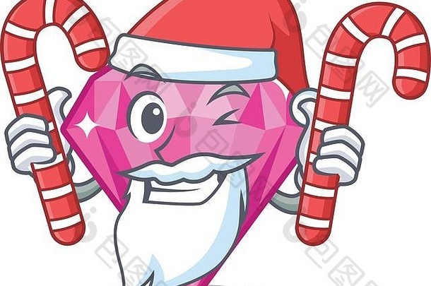 圣诞老人糖果粉红色的钻石卡通盒子