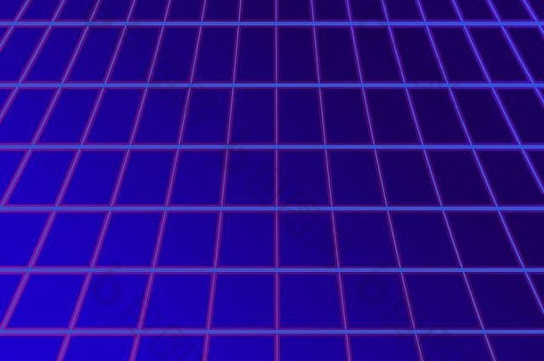 网格梯度蓝色的背景虚拟现实复古的未来主义的背景向量插图