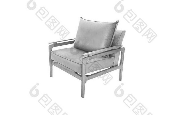 灰色扶手椅现代设计师椅子白色背景纹理椅子
