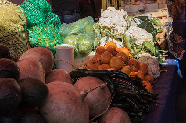蔬菜市场摊位小镇特拉尔普贾瓦墨西哥