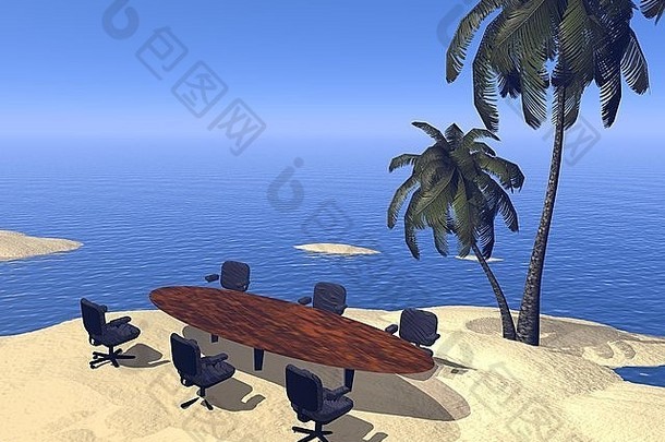 业务表格椅子会议岛中间海洋
