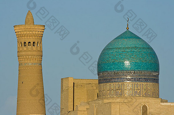 kalon清真寺尖塔布哈拉乌兹别克斯坦