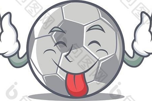舌头足球字符卡通风格