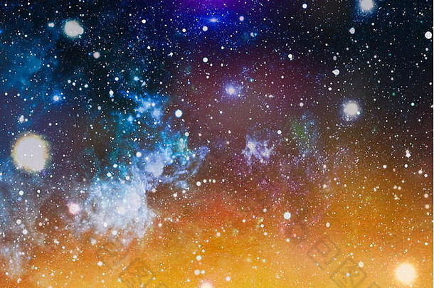 色彩斑斓的布满星星的晚上天空外空间<strong>背景</strong>