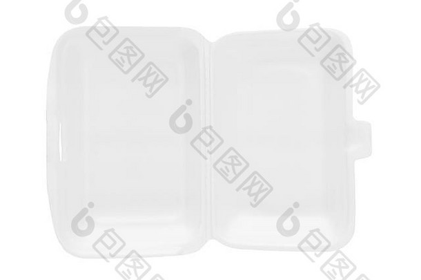 聚苯乙烯泡沫塑料盒子白色背景食物容器