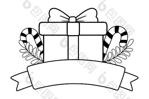 礼物设计快乐圣诞节季节装饰卡邀请庆祝活动假期主题向量插图