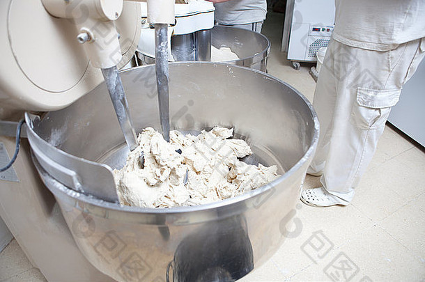 食物处理器揉捏面团面包制造业过程西班牙语面包