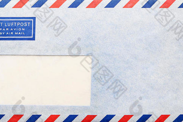 古董航空邮件信封孤立的白色背景