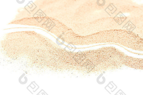 桩沙子孤立的白色背景