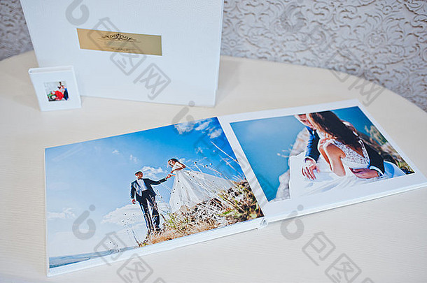 奢侈品白色皮革婚礼照片专辑照片书