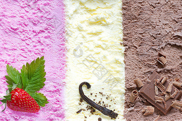 色彩斑斓的冰奶油摘要背景新鲜的水果