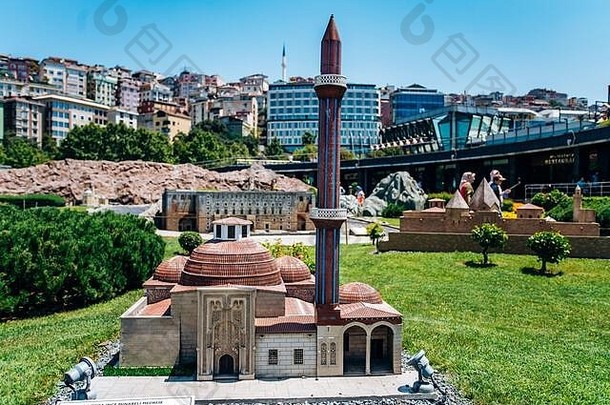 伊斯坦布尔火鸡7月减少复制科尼亚薄尖塔Madrasaminiaturk公园
