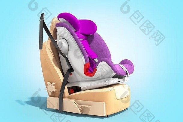 婴儿车座位渲染蓝色的梯度