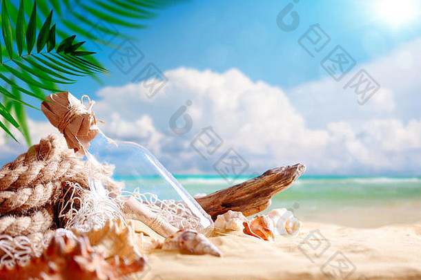 景观贝壳热带海滩休息海滩旅行