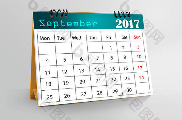 桌面日历设计9月