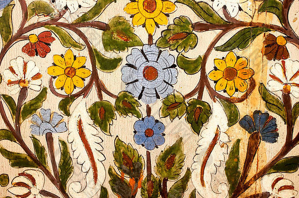 花瓷砖马拉喀什摩洛哥