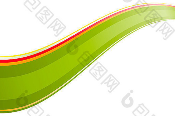 动态波绿色动态波背景显示绿色能源插图白色背景