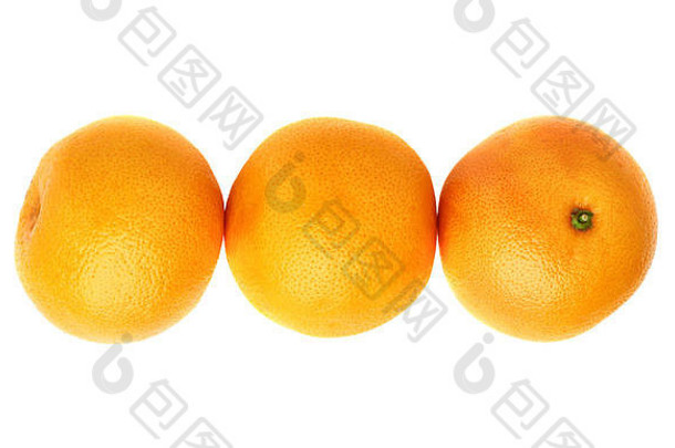 新鲜的多汁的葡萄柚作文孤立的白色背景