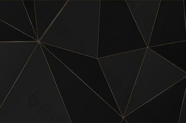 现代多边形形状背景低聚三角形马赛克黑色的晶体背景向量设计壁纸高技术奢侈品概念