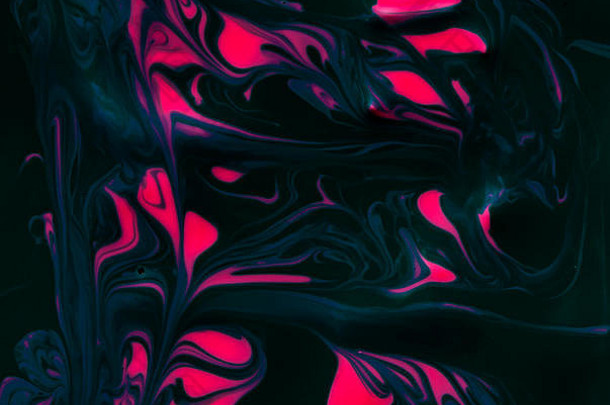 黑暗绿色粉红色的大理石花纹纹理摘要色彩斑斓的背景五彩缤纷的模式液体有创意的背景摘要画波
