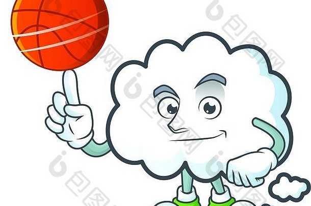 篮球云泡沫卡通吉祥物形状