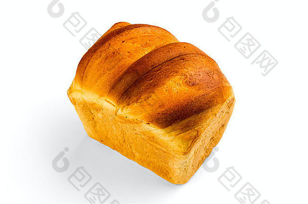 新鲜的白色面包孤立的白色背景