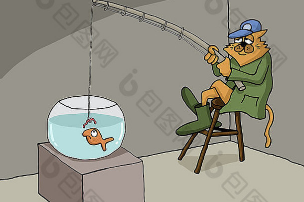 有趣的卡通猫钓鱼首页