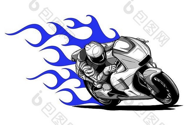 向量插图体育运动超级摩托车摩托车工具