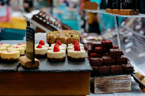 自制的甜点出售格林威治市场伦敦的市场集世界遗产网站