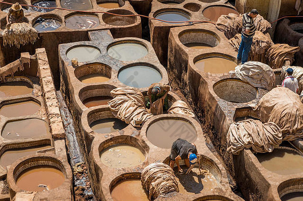 摩洛哥旅行景观做了什么皮革制革厂麦地那