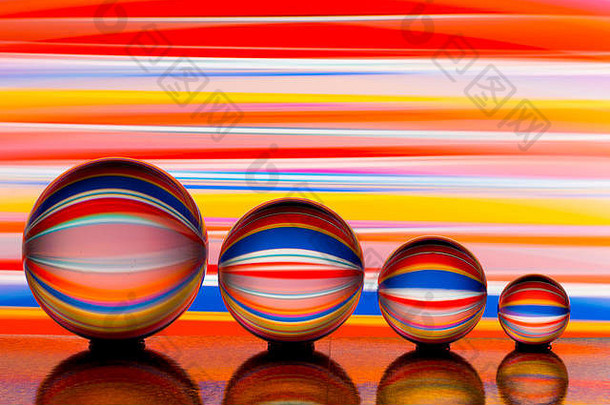 摘要行玻璃球球镜头球lensballs球球体行色彩鲜艳的光绘画背景