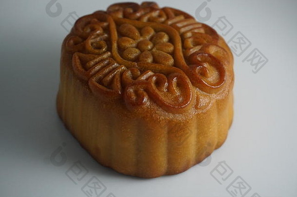 双蛋蛋黄莲花种子粘贴月亮蛋糕中秋节日庆祝中国人文化