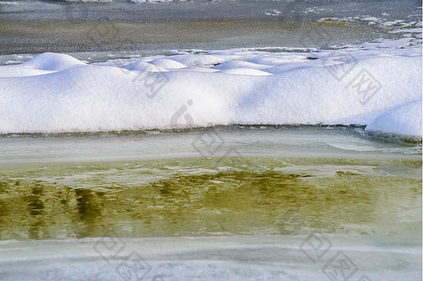 冻雪冰纹理第聂伯河河基辅乌克兰冬天