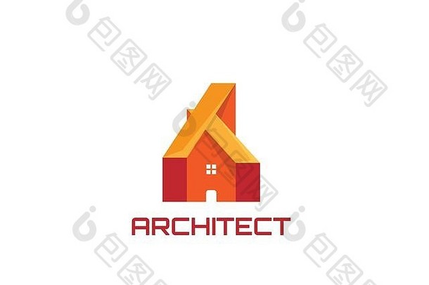体系结构房子设计标志插图
