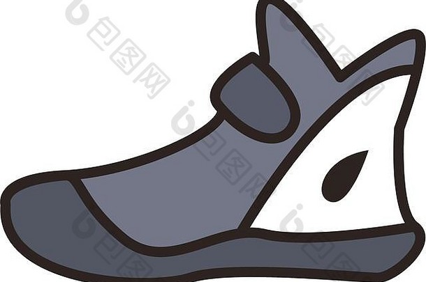 鞋行填满风格图标设计篮球体育运动爱好竞争游戏主题向量插图