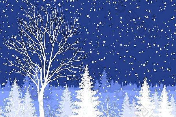 冬天圣诞节景观树