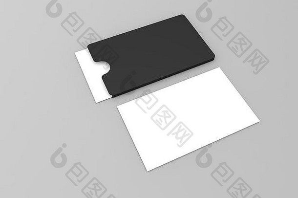 业务卡片灰色的背景渲染插图