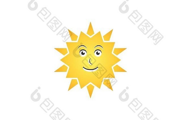 太阳图标字符标志象征太阳能插图设计向量