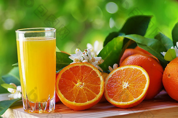 橙色汁玻璃开花片橙色水果