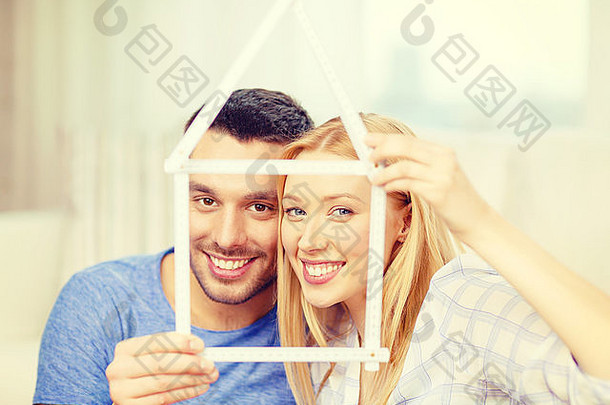 微笑夫妇房子测量磁带