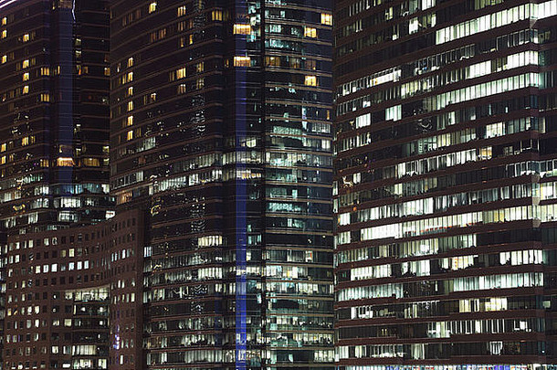高层建筑现代建筑晚上