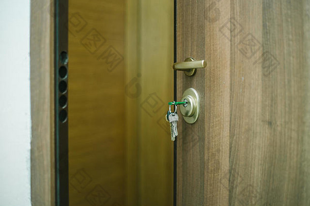 键锁通过安全锁着的门安全隐私