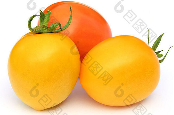 成熟的西红柿颜色白色背景