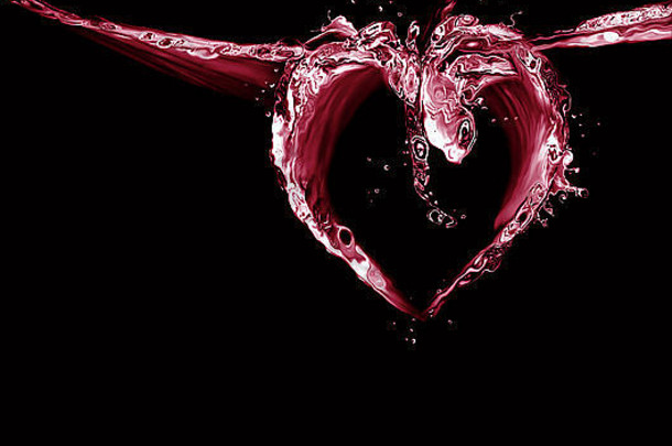 心使红色的液体黑色的