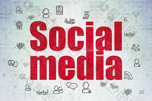 社会网络概念社会媒体数字纸背景