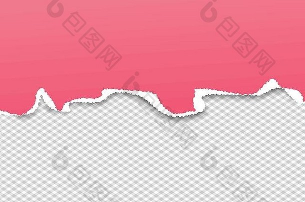 粉红色的扯掉水平纸带文本消息的平方背景向量插图